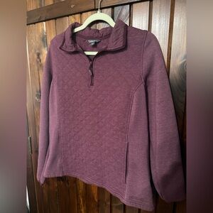 Eddie Bauer Maroon Quilted Half-Zip Pullover